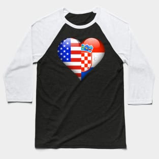 Half American Half Croatian - Gift for Croatian From Croatia Baseball T-Shirt